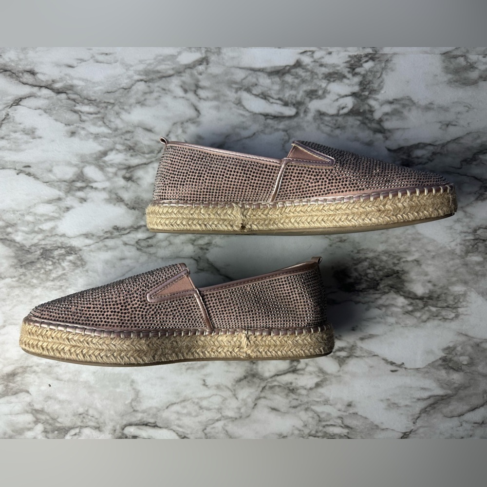 Kaari Blue Pink Rhinestone and Woven Slip On Shoes - Picture 5 of 12